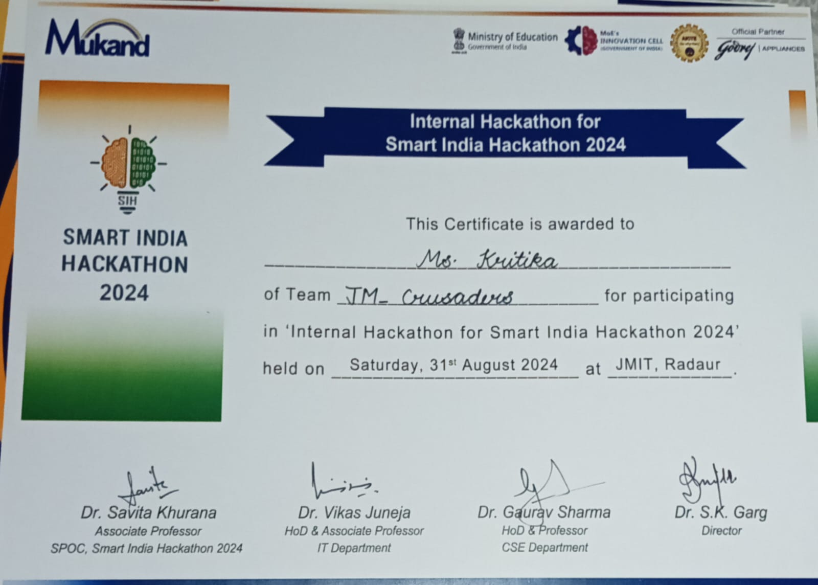 Certificate 2